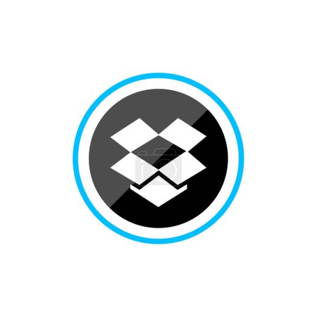 Téléchargez les illustrations : Dropbox logo d'entreprise de médias sociaux. illustration graphique vectorielle. - en licence libre de droit