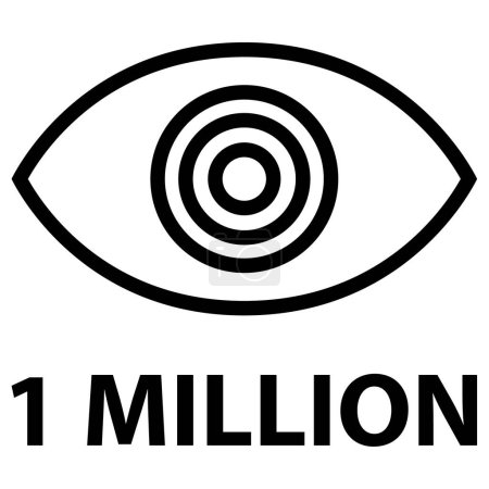 Illustration for One million views. web icon simple illustration - Royalty Free Image