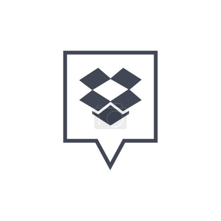Ilustración de Dropbox logotipo corporativo de las redes sociales. ilustración gráfica vectorial. - Imagen libre de derechos