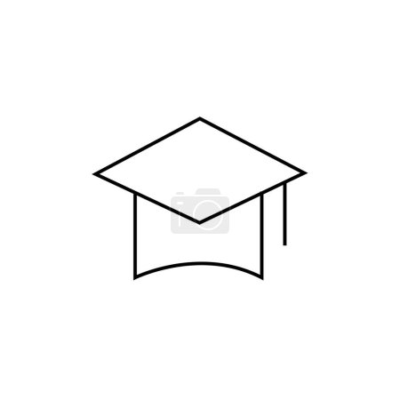 Illustration for Hat line icon. graduation hat sign. vector illustration - Royalty Free Image