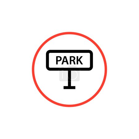 Téléchargez les illustrations : Icône de panneau de parc, illustration vectorielle - en licence libre de droit