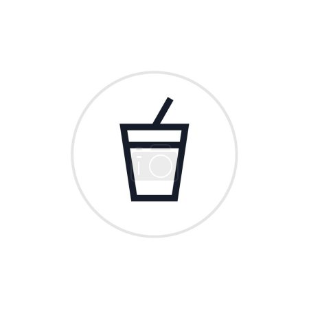 Téléchargez les illustrations : Illustration vectorielle de l'icône d'une boisson unique - en licence libre de droit