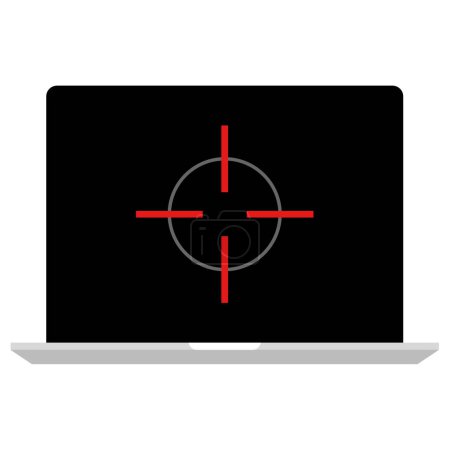 Ilustración de Icono del ordenador portátil, ilustración vectorial. - Imagen libre de derechos