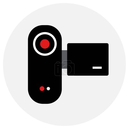 Téléchargez les illustrations : Icône de caméra, illustration vectorielle, caméscope enregistreur vidéo - en licence libre de droit