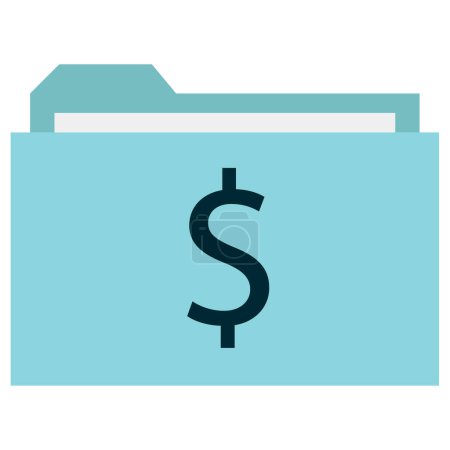 Illustration for Business money flat vector icon, dollar sign on folder - Royalty Free Image