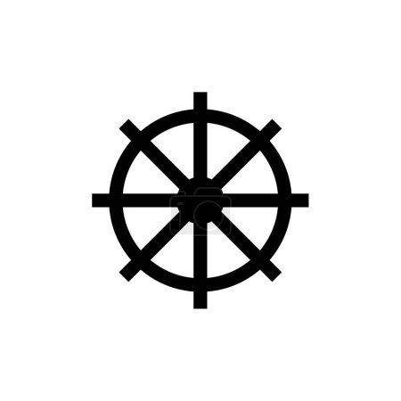 Téléchargez les illustrations : Bateau capitaine roue icône vectoriel illustration conception - en licence libre de droit