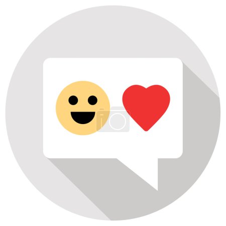 Ilustración de Amor chat icono plano, vector, ilustración - Imagen libre de derechos