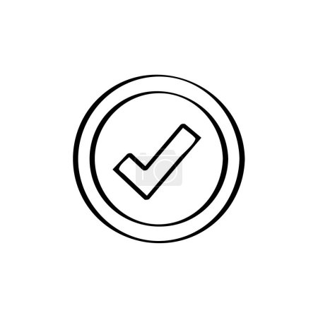 Illustration for Black line icon of check mark - Royalty Free Image