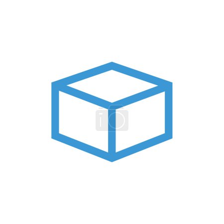 Ilustración de Icono del cubo vector. icono plano aislado sobre fondo blanco. - Imagen libre de derechos