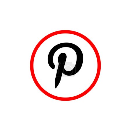 Illustration for Pinterest social media logo, vector illustration - Royalty Free Image