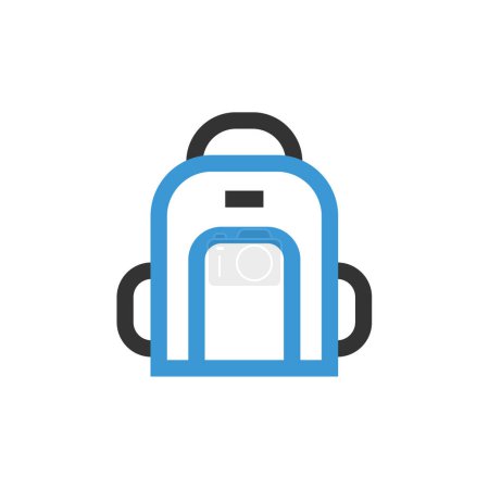 Illustration for School bag line icon on white background. - Royalty Free Image