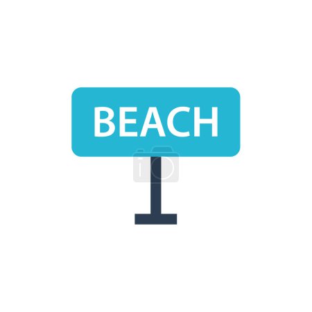 Téléchargez les illustrations : Illustration vectorielle de l'icône plage - en licence libre de droit