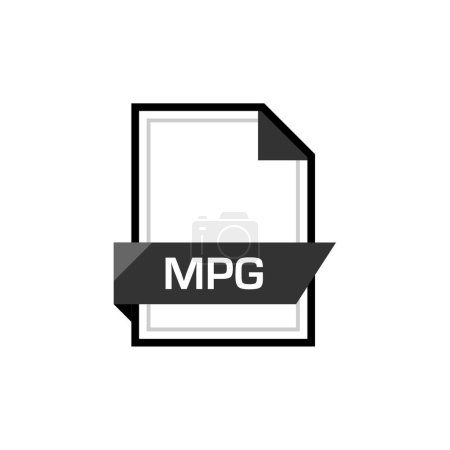 Ilustración de Icono de archivo mpg, ilustración vectorial diseño simple - Imagen libre de derechos