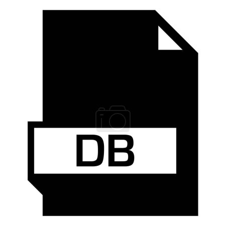Téléchargez les illustrations : DB file format icon, vector illustration - en licence libre de droit