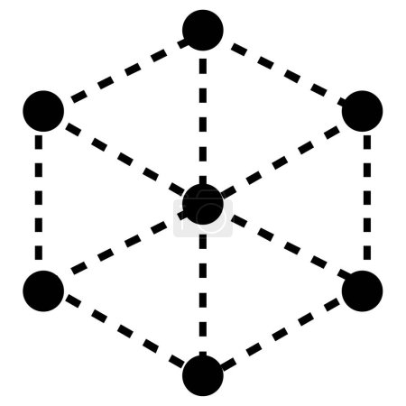 Ilustración de Enlace de red icono de vector. estilo es bicolor símbolo plano, colores blanco y negro, ángulos redondeados, gris - Imagen libre de derechos