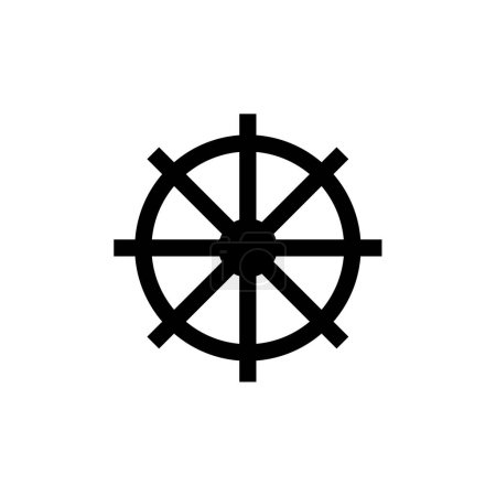 Téléchargez les illustrations : Illustration vectorielle d'icône de roue de navire - en licence libre de droit