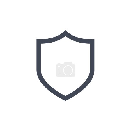 Shield line icon, isolated on white. vector illustration