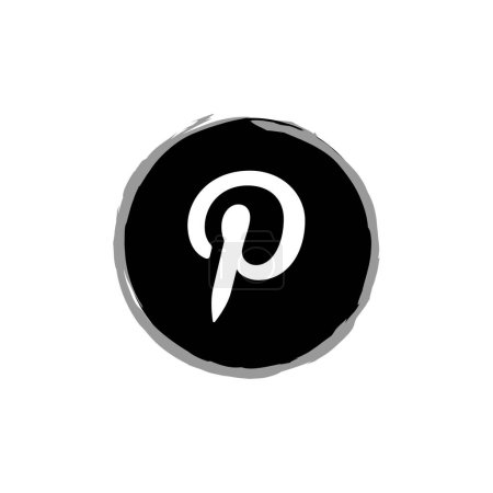 Téléchargez les illustrations : Pinterest logo des médias sociaux, illustration vectorielle - en licence libre de droit