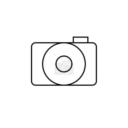 Illustration for Photo camera vector line art icon. outline vector icon. thin line icon illustration. - Royalty Free Image