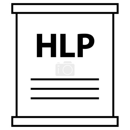 Ilustración de Hlp archivo documento extensión icono vector ilustración. - Imagen libre de derechos