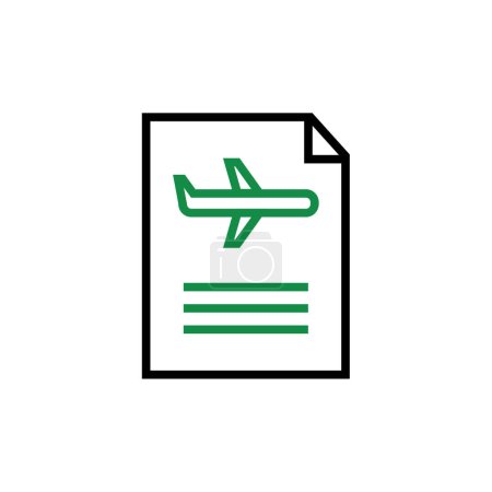 Illustration for Vector illustration of a thin line icon of a plane - Royalty Free Image