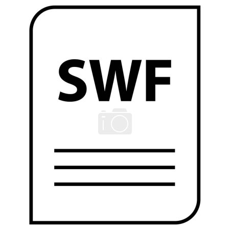 Illustration for Swf file document extension icon vector illustration. - Royalty Free Image