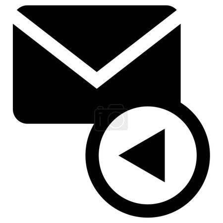 Ilustración de Sobre de correo con flecha izquierda. ilustración simple - Imagen libre de derechos