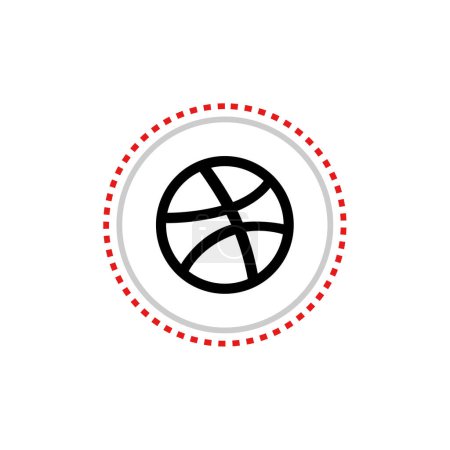 Illustration for Dribbble  social Media Logo  vector illustration - Royalty Free Image