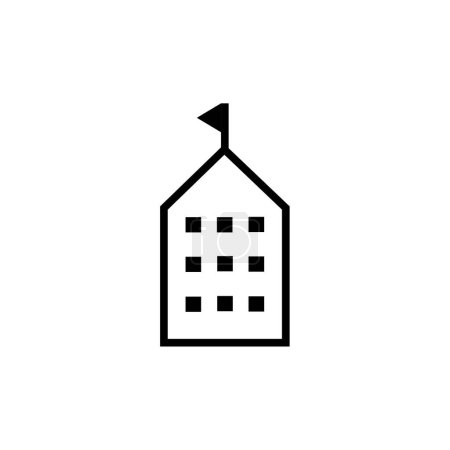 Téléchargez les illustrations : Bâtiment icône vecteur isolé sur fond blanc, concept de logo de signe de brique, éléments de conception linéaire - en licence libre de droit