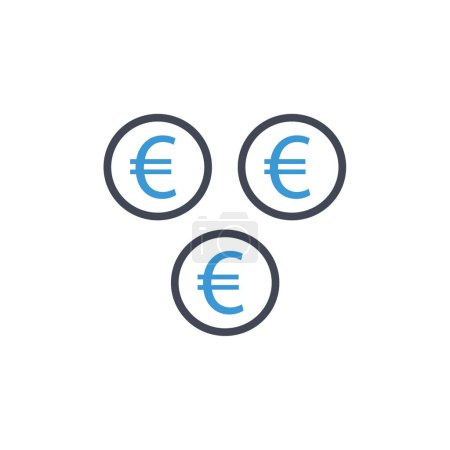 Téléchargez les illustrations : Icône de signe euro. symbole de devise. style design plat. - en licence libre de droit