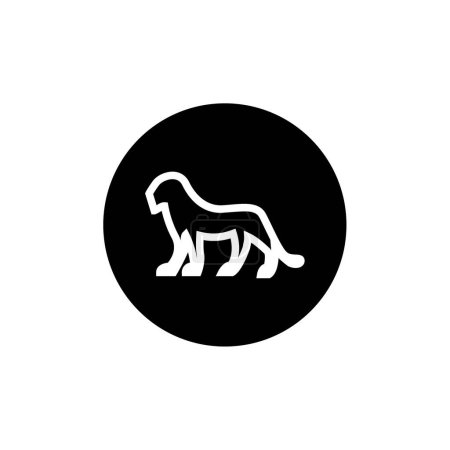 Téléchargez les illustrations : Icône vectorielle silhouette lion - en licence libre de droit