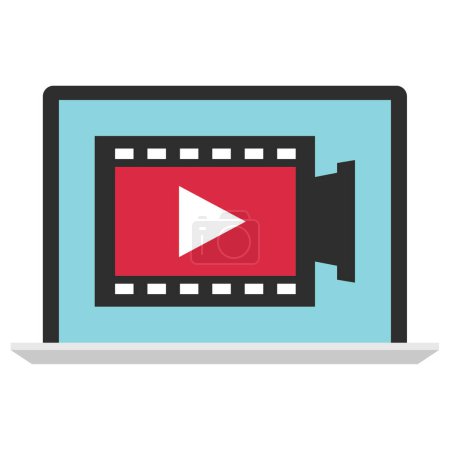 Illustration for Video camera icon. simple illustration - Royalty Free Image