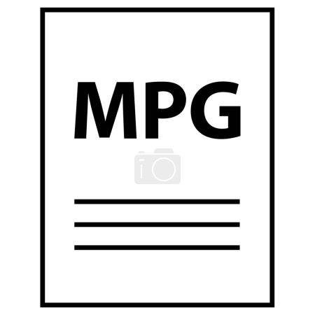 Téléchargez les illustrations : Icône de fichier mpg, illustration vectorielle conception simple - en licence libre de droit