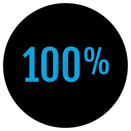 Ilustración de Sello redondo 100% azul con fondo negro - Imagen libre de derechos