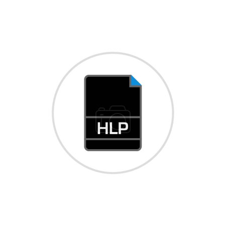 Ilustración de Hlp archivo documento extensión icono vector ilustración. - Imagen libre de derechos
