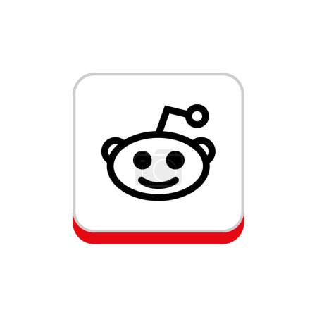 Ilustración de Logo de reddit en redes sociales, ilustración vectorial - Imagen libre de derechos
