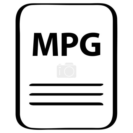 Téléchargez les illustrations : Icône de fichier mpg, illustration vectorielle conception simple - en licence libre de droit
