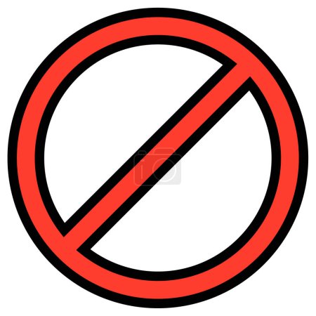 Illustration for Forbidden sign vector on a white background. - Royalty Free Image
