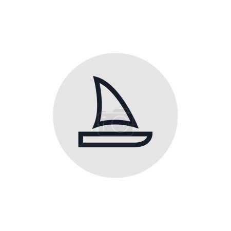 Illustration for Boat flat icon. vector illustration - Royalty Free Image