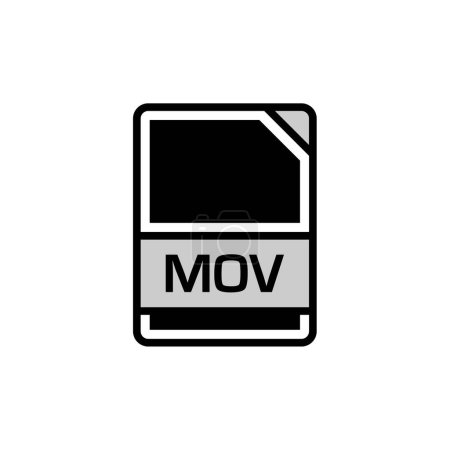 Illustration for Vector illustration of mov data file icon - Royalty Free Image