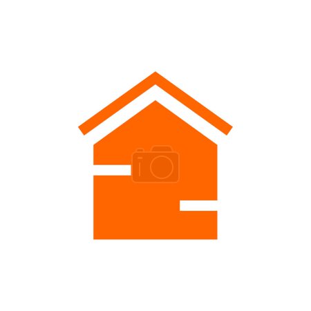 Téléchargez les illustrations : Concept immobilier, simple icône web de la maison - en licence libre de droit