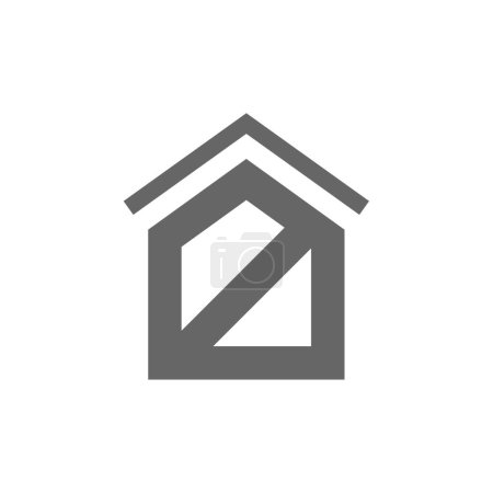 Illustration for Real Estate concept, simple web icon of house - Royalty Free Image
