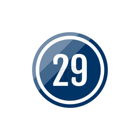 Téléchargez les illustrations : Numéro 29 dans l'icône ronde. illustration web simple - en licence libre de droit
