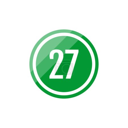 Téléchargez les illustrations : Rond verre rouge vecteur illustration signe icône du numéro 27 - en licence libre de droit