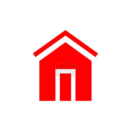 Téléchargez les illustrations : Concept immobilier, simple icône web de la maison - en licence libre de droit