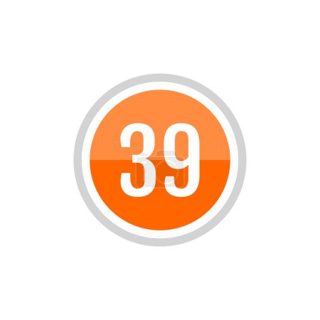 Téléchargez les illustrations : Numéro 39 dans l'icône ronde. bouton web simple - en licence libre de droit