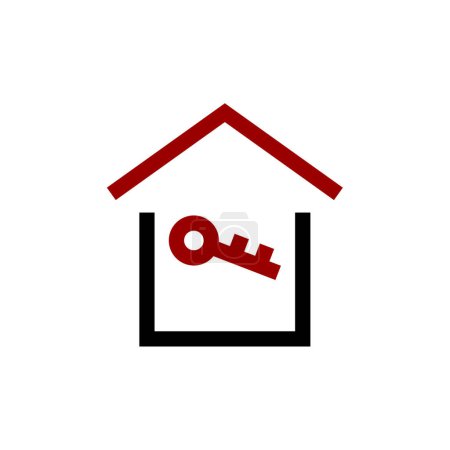 Illustration for Home icon. real estate concept vector flat icon - Royalty Free Image