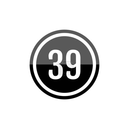 Téléchargez les illustrations : Numéro 39 dans l'icône ronde. bouton web simple - en licence libre de droit