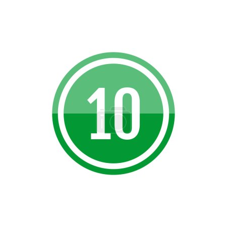 Ilustración de Icono de ilustración vectorial redonda del número 10 - Imagen libre de derechos