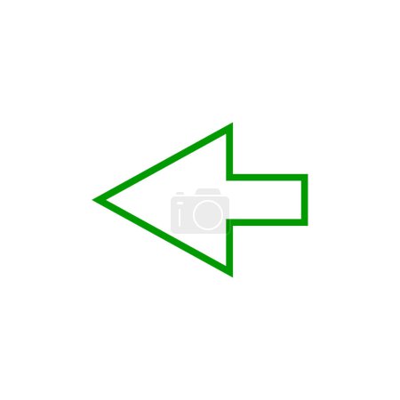 Ilustración de Signo de flecha izquierda. icono de vector - Imagen libre de derechos
